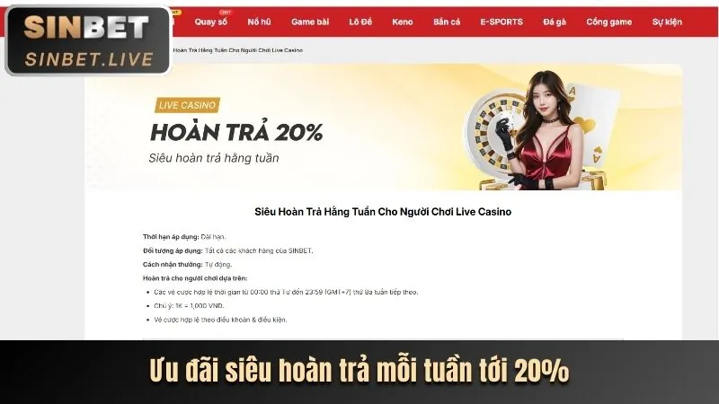 Khuyến mãi đặc biệt từng sảnh game 39BET